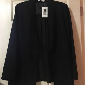 Black chiffon back suit coat